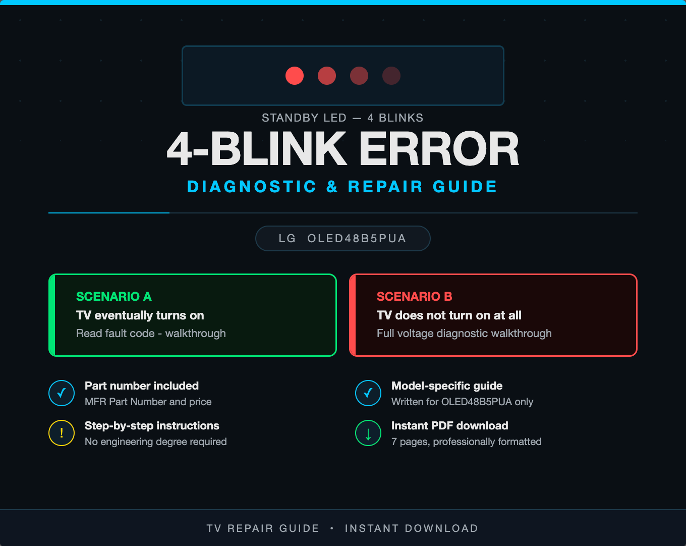 LG OLED48B5PUA Blinking 4 Times? Fix It Now - Complete Diagnostic & Repair Guide