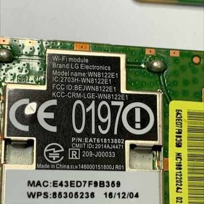LG EBT64297402 Main Board, EAY64310601 Power Supply Board, 6871L-3850D T-Con, EAT61813802 Wireless/Wifi/Bluetooth Adapter Module for 49LH5700-UD.BUSWLOR