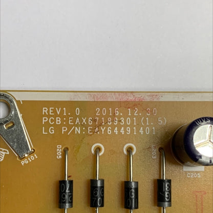 LG EBT64592803 Main Board, EAY64491401 Power Supply, 6871L-3850D T-Con, EAT63435701 Wireless/Wifi/Adapter Module for 49LJ5500-UA.AUSYLJR